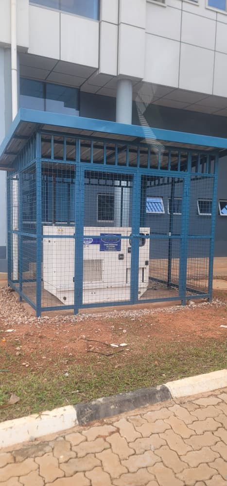 Caged outdoor genset enclosure