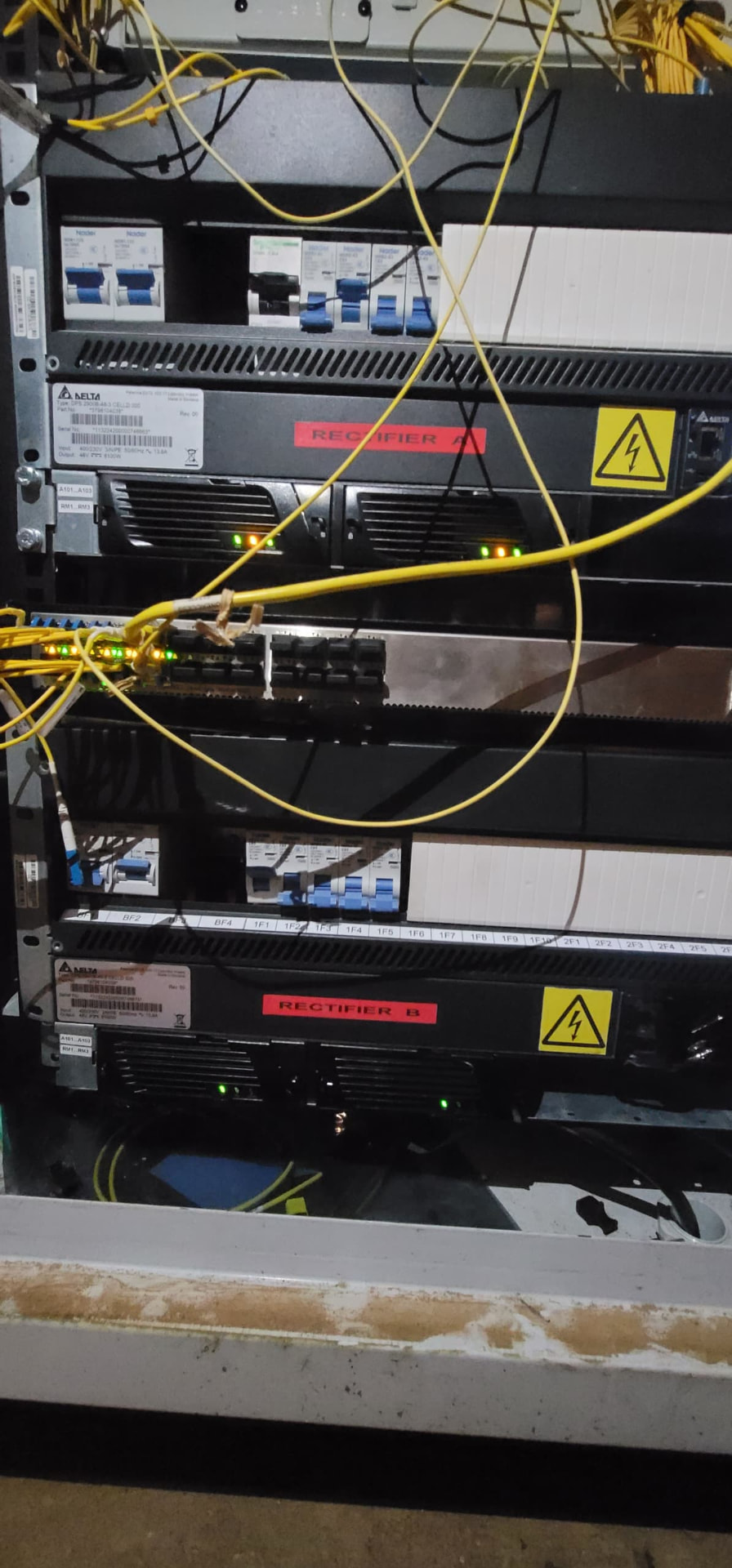 Telecom rectifier & fiber patching